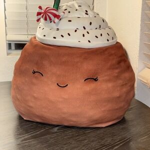 Large Squishmallow "Marsha" 20" Plush Peppermint Latte Hot Chocolate Kellytoy